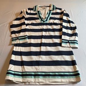 Vineyard Vines Cotton Navy Blue Striped Dress - 6